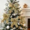 Hanging Christmas Sequin Bow Retro Exquisite Christmas Tree Ornament Sparkling Christmas Bow Pendant New Year Decoration