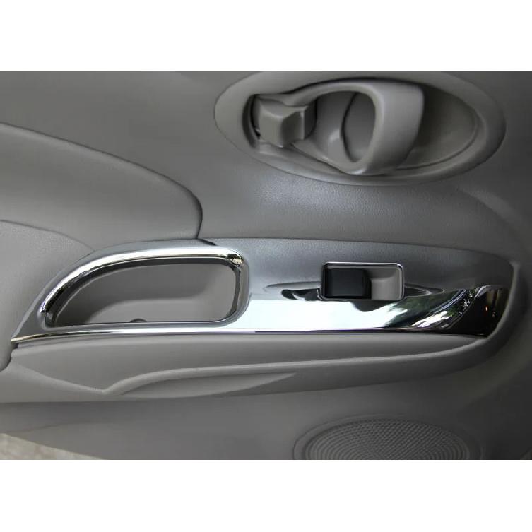 Accessories 4pcs Car Window Lift Switch Control Panel Frame Cover Trim fit for Nissan Versa Almera 2014 2015 2016 Car Styling