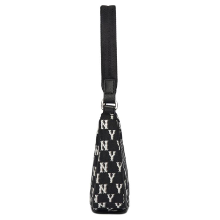 New MLB NY Yankees Hobo Bag Shoulder Bag Monogram Collection Women's Black/White 3ABQS012N-50BKS