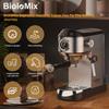Biolomix 7008 Stainless Steel Espresso Coffee Machine,20Bar Pressure,1450W,Pressure Gauge,Milk Frother Steam Wand,Tank for Home Latte Cappuccino