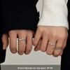 925 Sterling Silver Little Prince & Rose Couple Rings - High-End Open Band for Men & Women