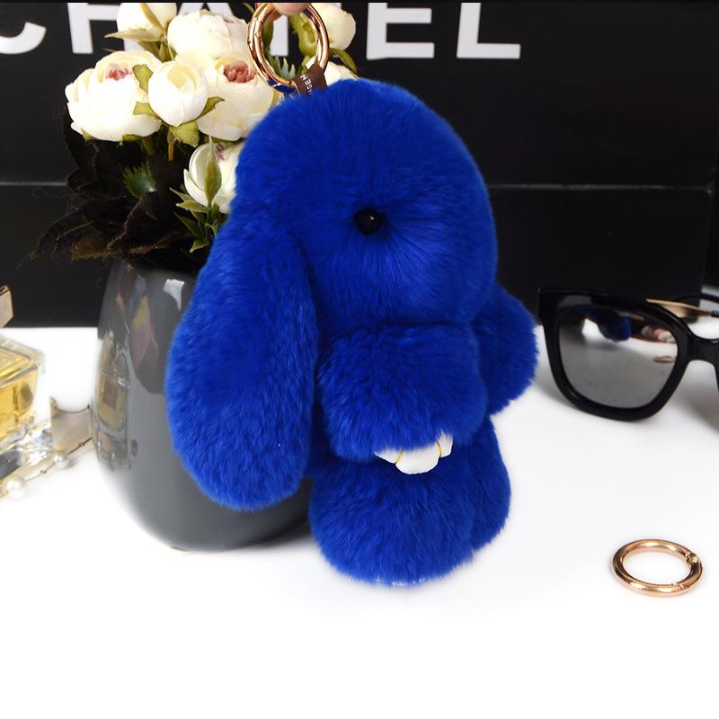 Three Model Size Rex Rabbit Fur Cute Fluffy Bunny Keychain Bag Toys Doll Lovely Keyring Pendant