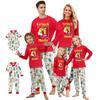 Christmas Print Cute Family Set Pajamas, Home Clothes, Family Set Long Sleeve Top Pants Set