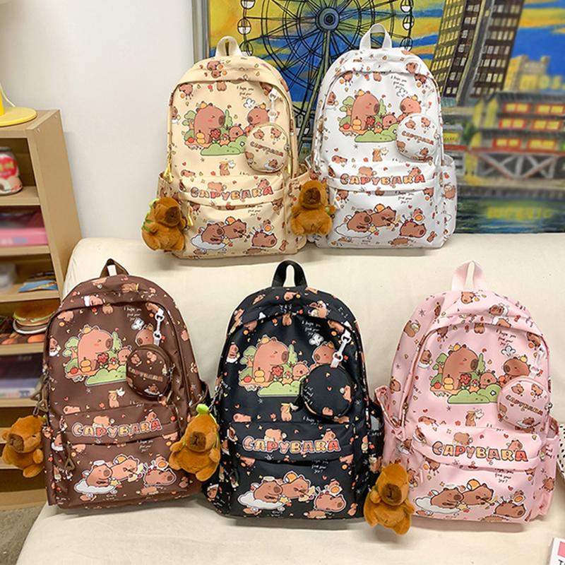 2025 New Printed Student Backpack Large Capacity Lightweight Ridge Protection Backpack Cute Cartoon Casual Joker Schoolbag