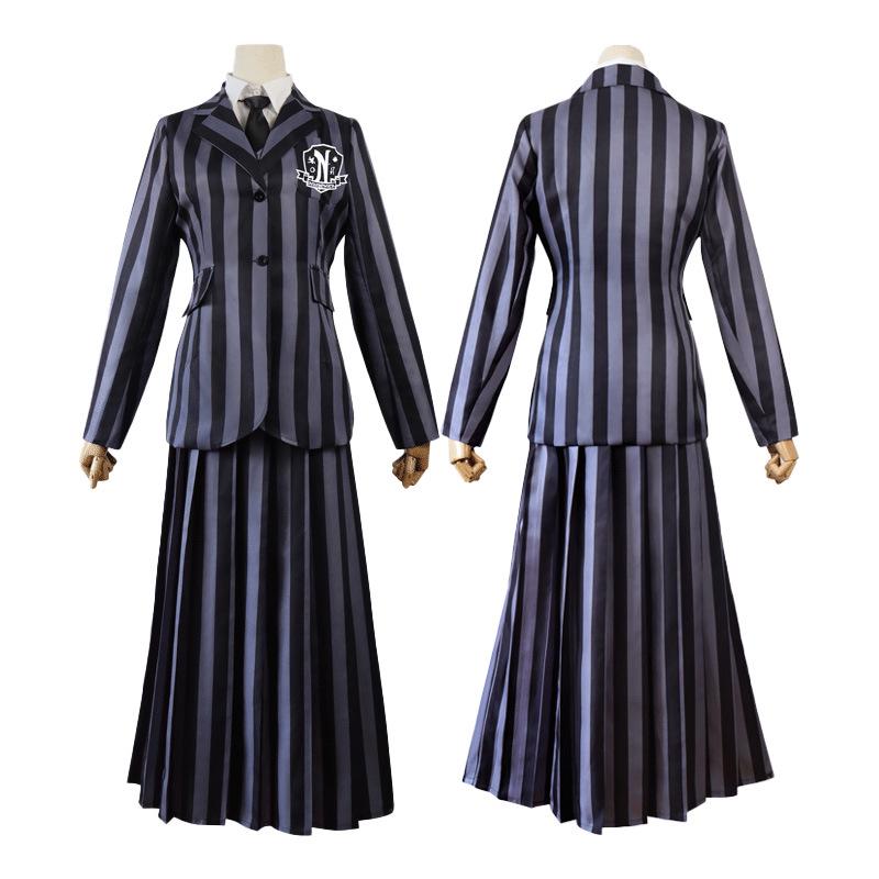Wednesday Addams School Uniform Cosplay Costume for Halloween