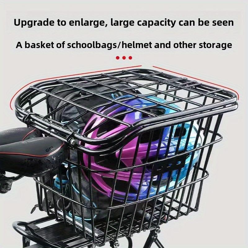 Large Capacity Rear Bicycle Basket, Universal Mount Bike Cargo Carrier for Mountain Bikes, City Bikes, and E-Bikes