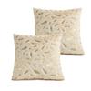 2pcs Fur Throw Pillow Cover Solid Color Bronzing Feather Plush Cushion Cover Pillowcase   for Car/Sofa/Bed/Home Decorative 4545