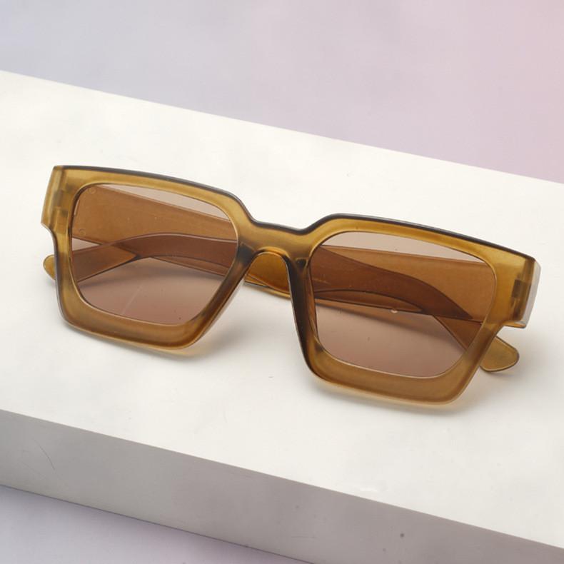 Minimalist Thick Frame Square Sunglasses With Uv400 For Fashionable Women And Men