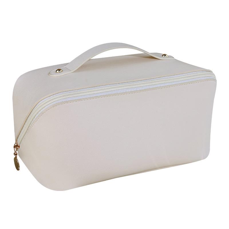 PU Leather Large-Capacity Women's Cosmetic Bag - Portable High-End Travel Wash Bag