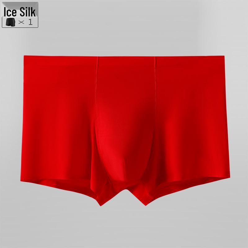 

Антибактериальные мужские боксеры-брифы из красного ледяного шелка: Разноцветный, Год Бэнмин, Большой размер, Готовый к свадьбе. L 45-55 kg