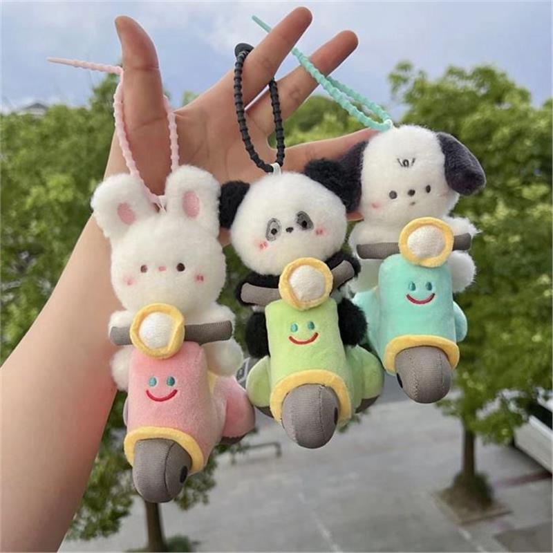 

Yuanbao Plush Panda Rabbit Riding Motorcycle Pendant Standard