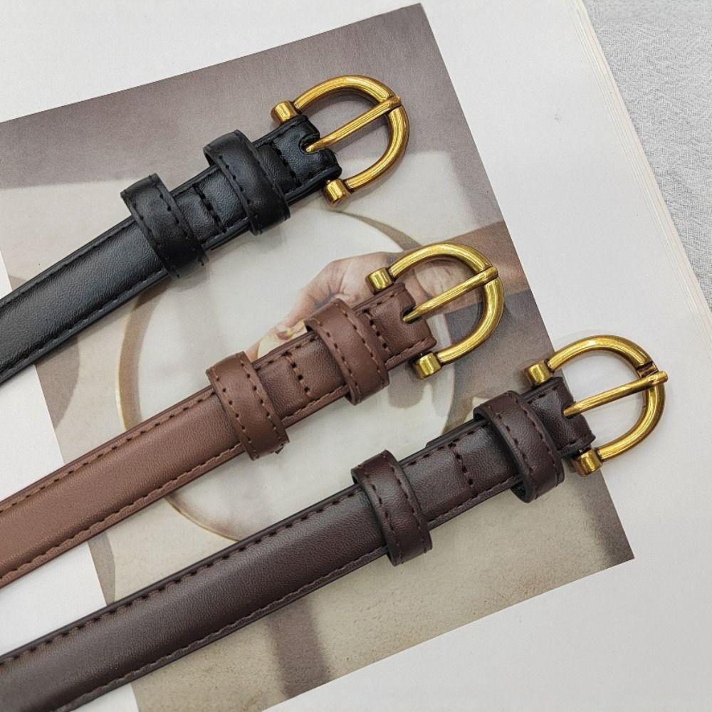 Versatile PU Leather Belt Simple Trendy Waistband Retro Waist Belt  Dresses Decoration