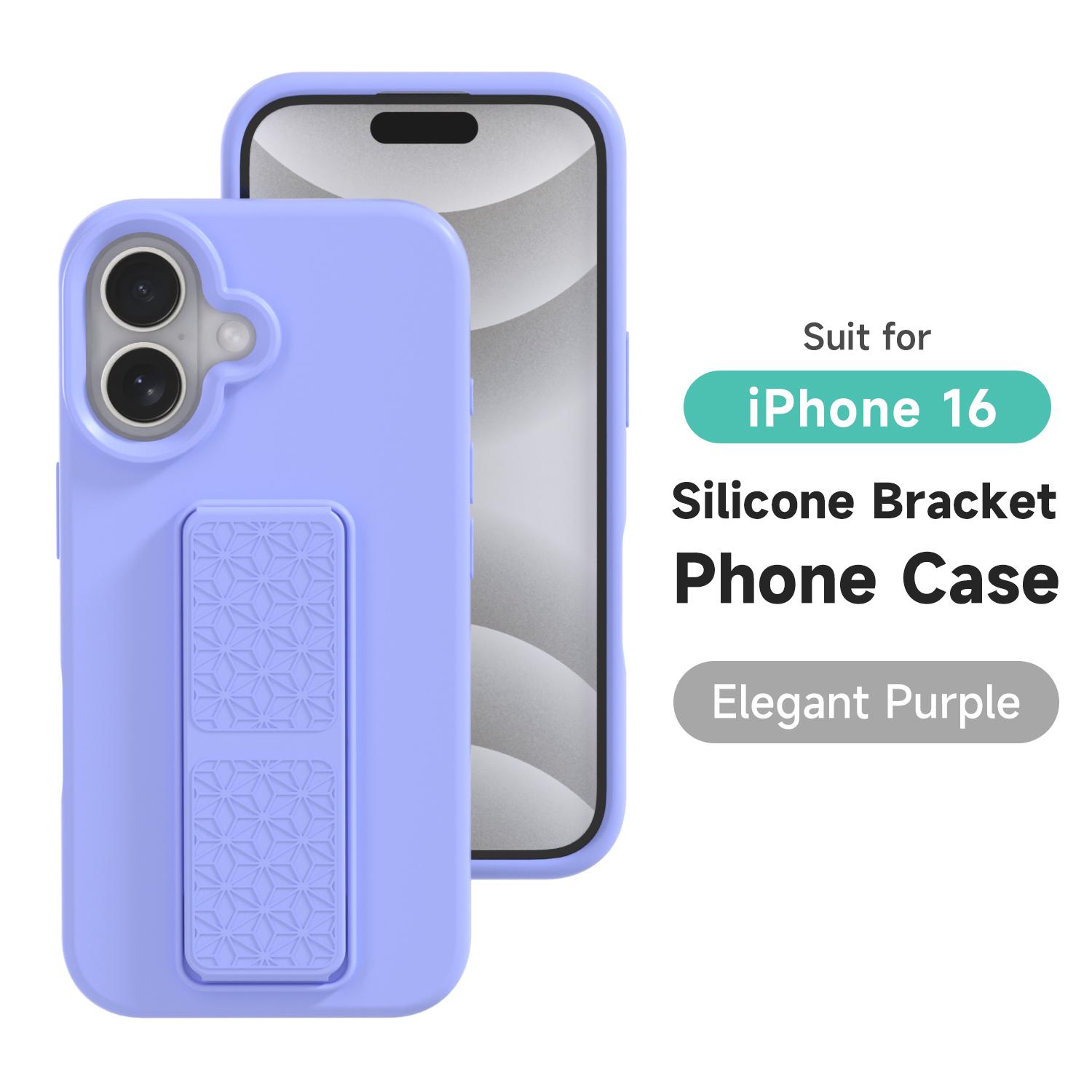 

Liquid Silicone With Texture Bracket Phone Case For iPhone 16 15 14 Plus 13 12 11 Pro Max Soft Creatively Protection Capa For iPhone 14 Pro
