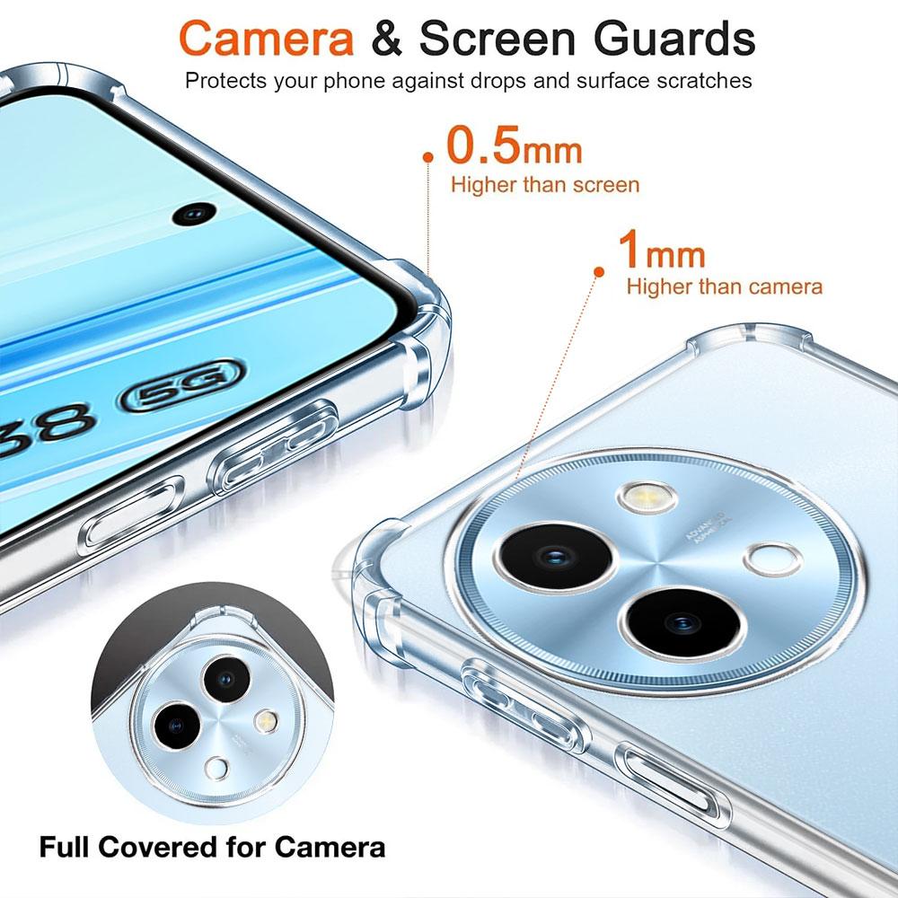 Phone Case For Vivo V40 Lite Case Clear Soft Silicone Shockproof Airbag Bumper For Vivo V40 Pro 5G V40 SE Back Cover Fundas