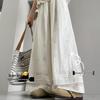 Spring 2026 Apricot Lace Slimming Elastic Waist Wide-Leg Pants for Women