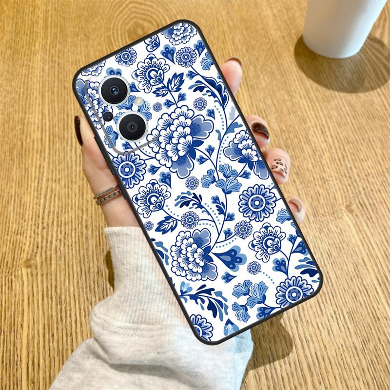 Blue and White Porcelain Funda For OPPO Reno 14 F 10 11 12 13 Pro 13F 12F 11F 7 8 Lite OPPO Find X6 X5 X8 X9 Pro Case