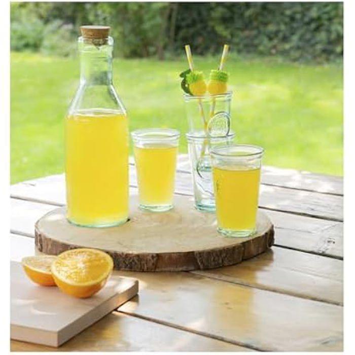 Kaemingk Lot de 4 Bouteilles en Verre avec 4 Verres Transparent