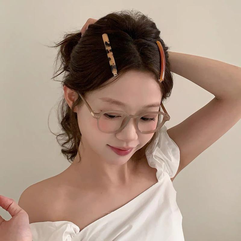 French Acetate Gradient Colorful Side Clamp Fashion Print Hair Clip Hairpins Barrettes For Girls Hair Accessories Headdress