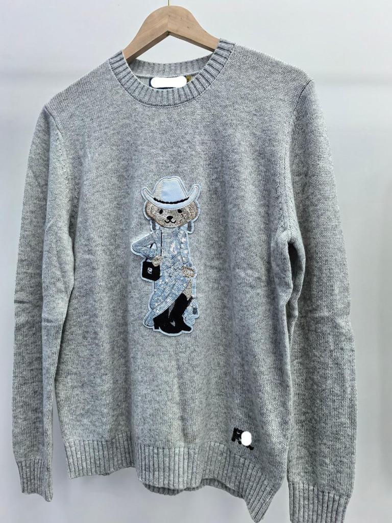 2025 Women's Heavy-Duty Pure Cotton Little Bear Cartoon Sweater - Autumn/Winter