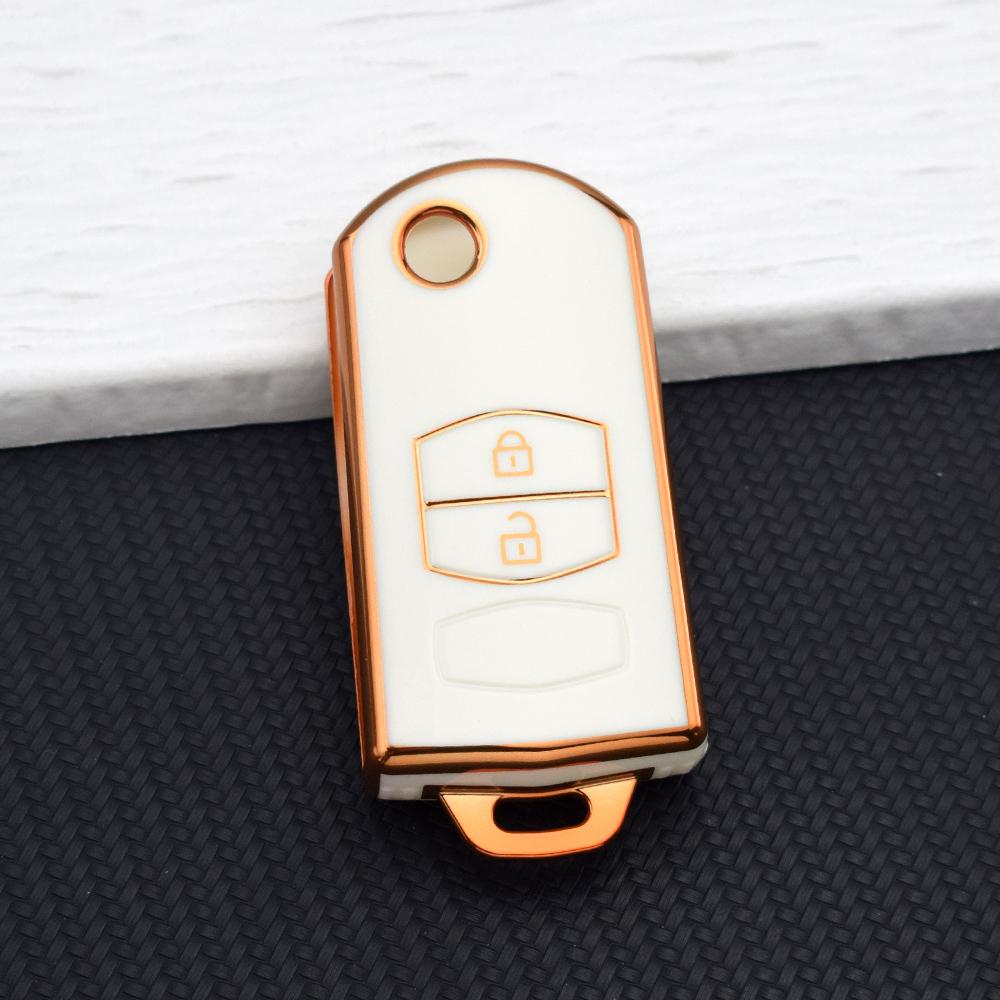 Hot Sale TPU Car Key Case Cover for Mazda Demio M3 M5 M6 CX-5 CX7 CX9 RX8 MX5 MPV 2 Buttons Keyless Fob Holder Key Chain Set