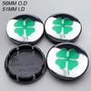 4PCS Universal 56MM Four Leaf Clover Car Wheel Center Hub Caps Emblem For BMW NISSAN SUBARU KIA VW