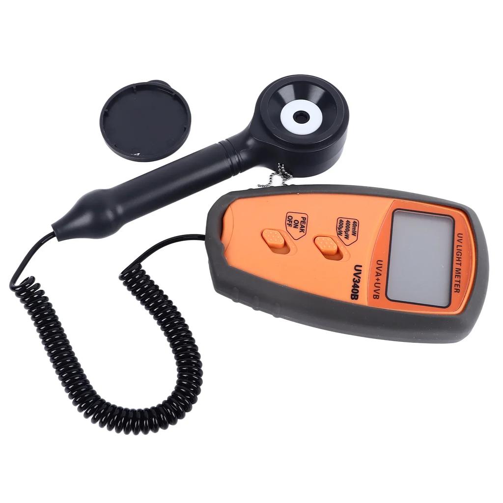 UV-Lichtmessgerät Tester für UVA UVB 290-390nm, 3 Messbereiche 0-40mW/cm² mit LCD-Anzeige