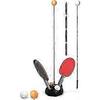 Table Tennis Trainer with Flexible Shaft, Height-adjustable Table Tennis Vision Trainer, Suitable for Indoor and Outdoor Play for Adults and Children-
