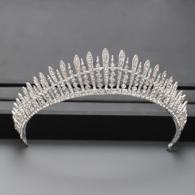 Coroană Culoare Argintie și Tiară Accesorii de Păr Pentru Femei Accesorii Nuntă Coroană Pentru Mireasă Cristal Stras Tiară Diademă