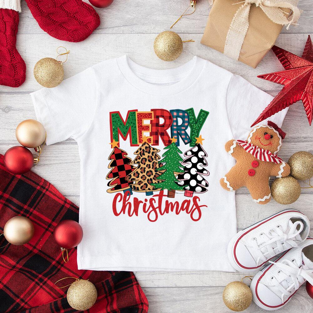 Just A Girl Who Loves Christmas Printed Kids Shirts Child Christmas Party T-shirt Top Xmas Vibes Outfit Child Short Sleeve Tee