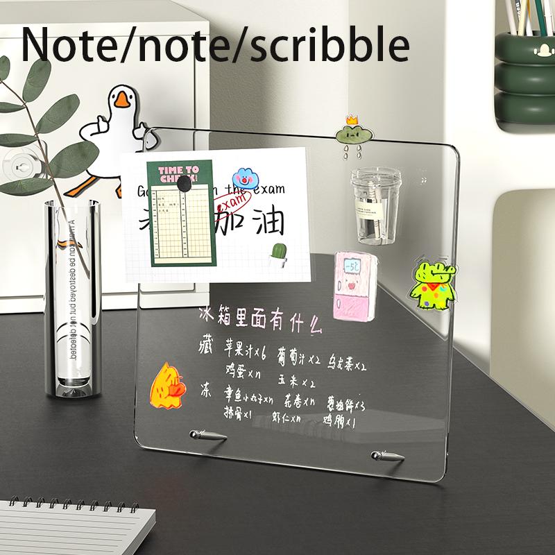 Schreibtisch-Nachrichtentafel Acryl transparente Notiztafel Büro-Memo-Board beschreibbar Zuhause-Memo-Board magnetische Schreibtischplatte