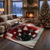 Santa Claus Christmas 3D Illusion Rug 2D Flat Printed Xmas Rug Christmas Small Carpet  Christmas