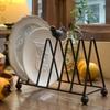 Practical Retro Kitchen Dish Organizer Layered Decorative Metal Dish Rack Bird Design Rust-Resistant Dish Holder Kitchen