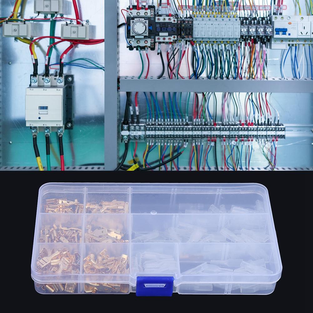 

270 шт. Золотий Мідний Клеми для Дротів Тато Мама з Ізоляційною Гільзою та Коробкою для Зберігання270 шт.