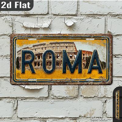 D-Moll D-Moll pc Italien Metall Vintage Aluminiumschild Außenplaketten und Wandkunst (cm x cm) Roma Retro Hom