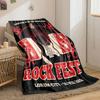 A central guitar with speakers, flame motifs, and bold red-black tones. for all seasons blanket lunch break throw gift