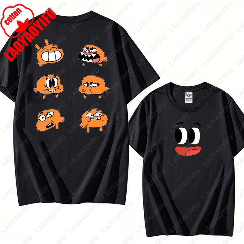 Animace Kreslený Gumball a Darwin Potisk Tričko Úžasný Svět Gumballa Tričko Nové Léto 2025 Kawaii Muž Žena Bavlněná Trička