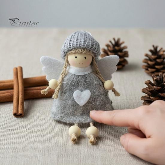 Cute Angel Figurines for Decor Plush Doll Ornaments, Christmas Fairy Girl Hanging Pendant Pastel Holiday Tree Decorations Home Decor, Party, New Year,