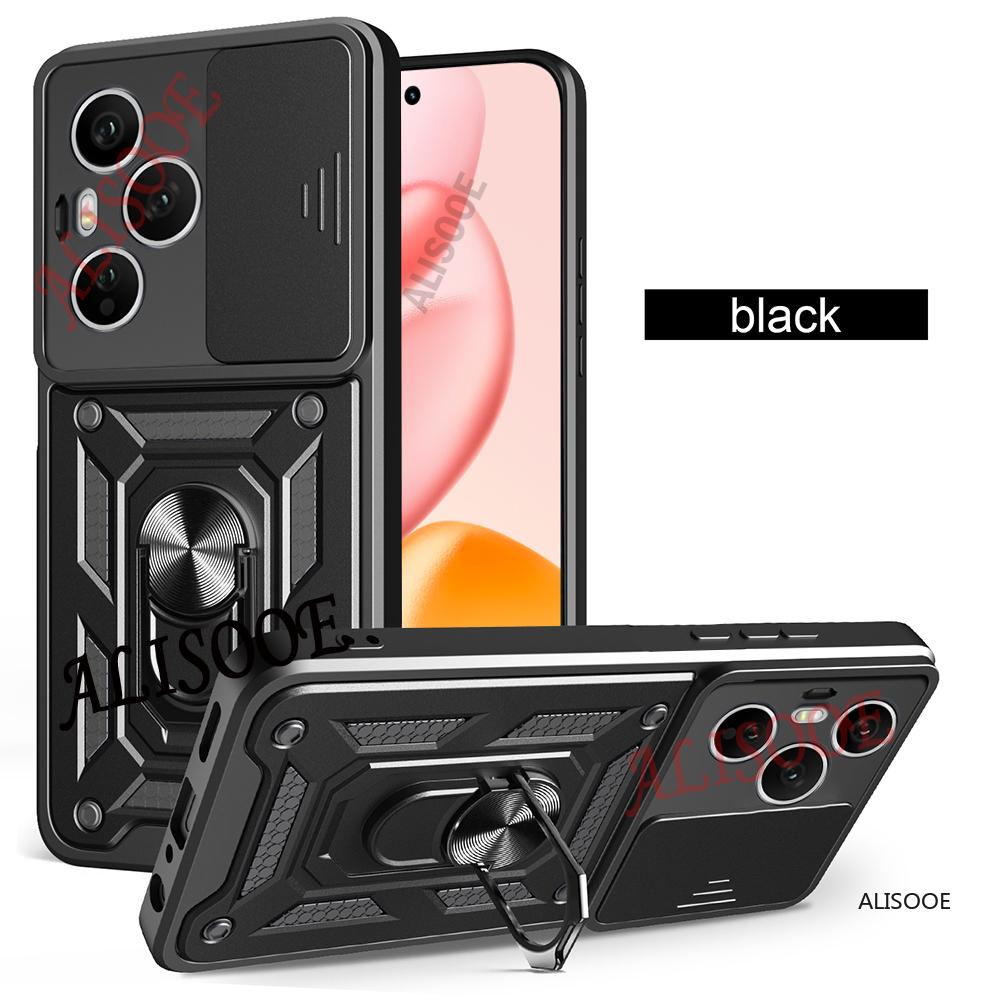 Hülle für Honor 400 Pro (Global) Hülle Schiebe-Kameraobjektiv Ringständer Halter Stoßfeste Handyhülle für Honor 400 Pro 5G Capa