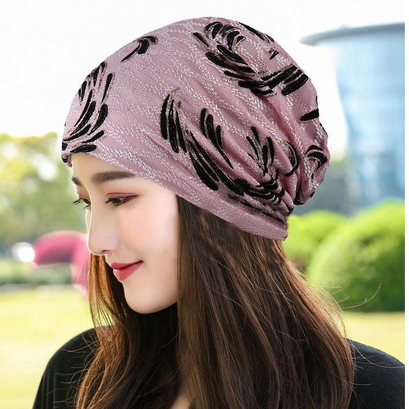 Moon Hat Cotton Breathable Light Turban Cap Air Conditioning Cap Hat Female Spring and Fall Thin Section Lined Head Wrapping Cap