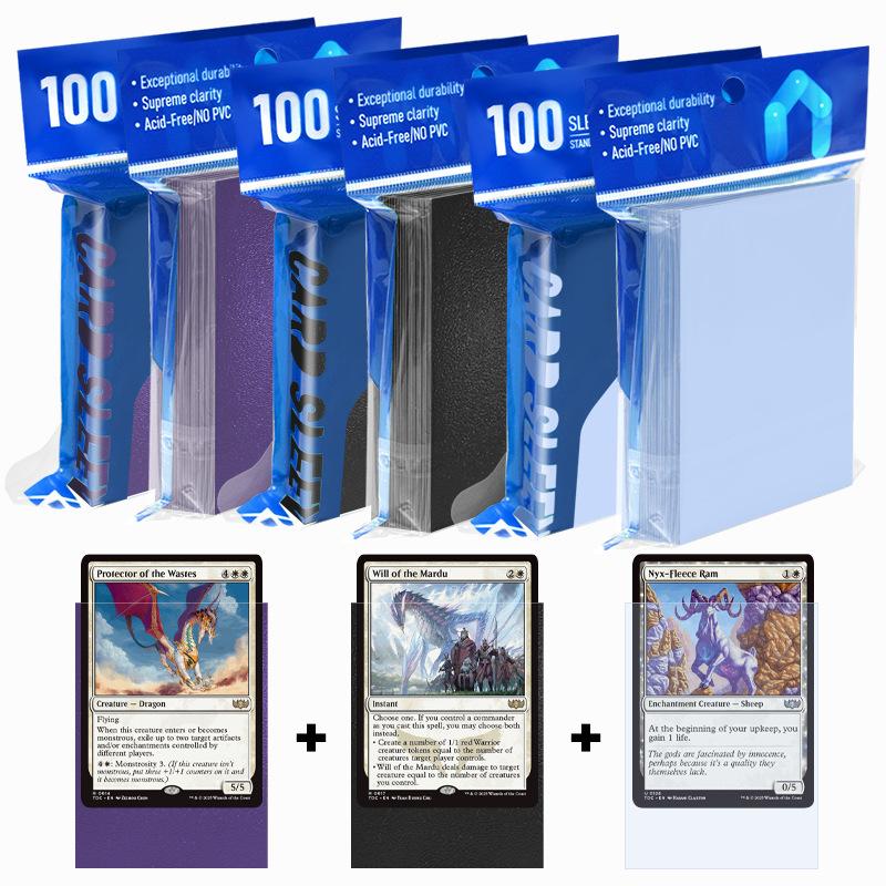 100 ks prémiových obalů na karty Matné obaly na karty Kompatibilní s Mtg Pokemon Trading Cards a Sport Standardní velikost deskové hry