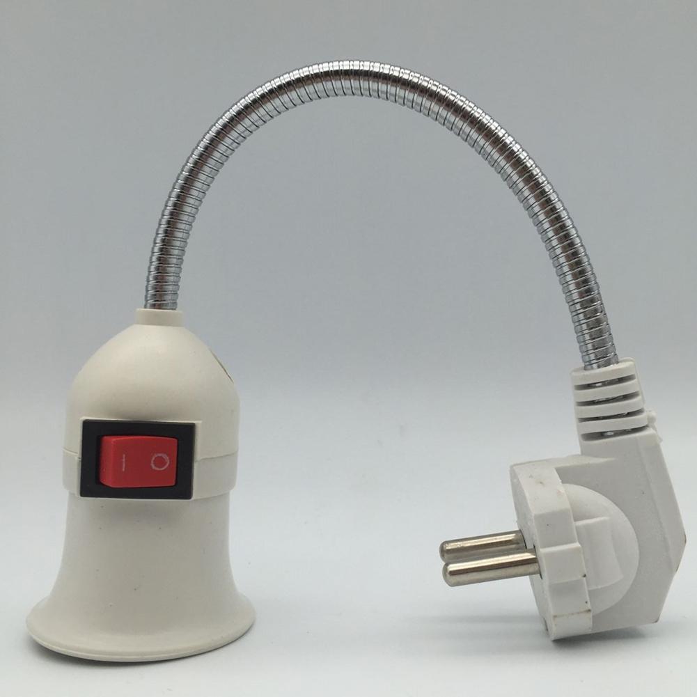 EU Plug E27 Lamp Base Wall Flexible Holder Light Socket Converter Bases On/Off Book light Adapter Led Base E27 EU Direct plug