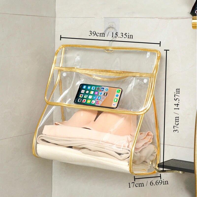 1 Stück Wasserdichte Hängende Badezimmertasche Handy Kleider Aufbewahrungstasche Kosmetik Aufbewahrungstasche Transparente Waschtasche