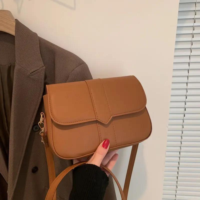 Leather Shoulder Bag for Women  Designer Bags and Purses  Small Messenger Bags  Monochromatic Crossbody Bags  Fashion Trend