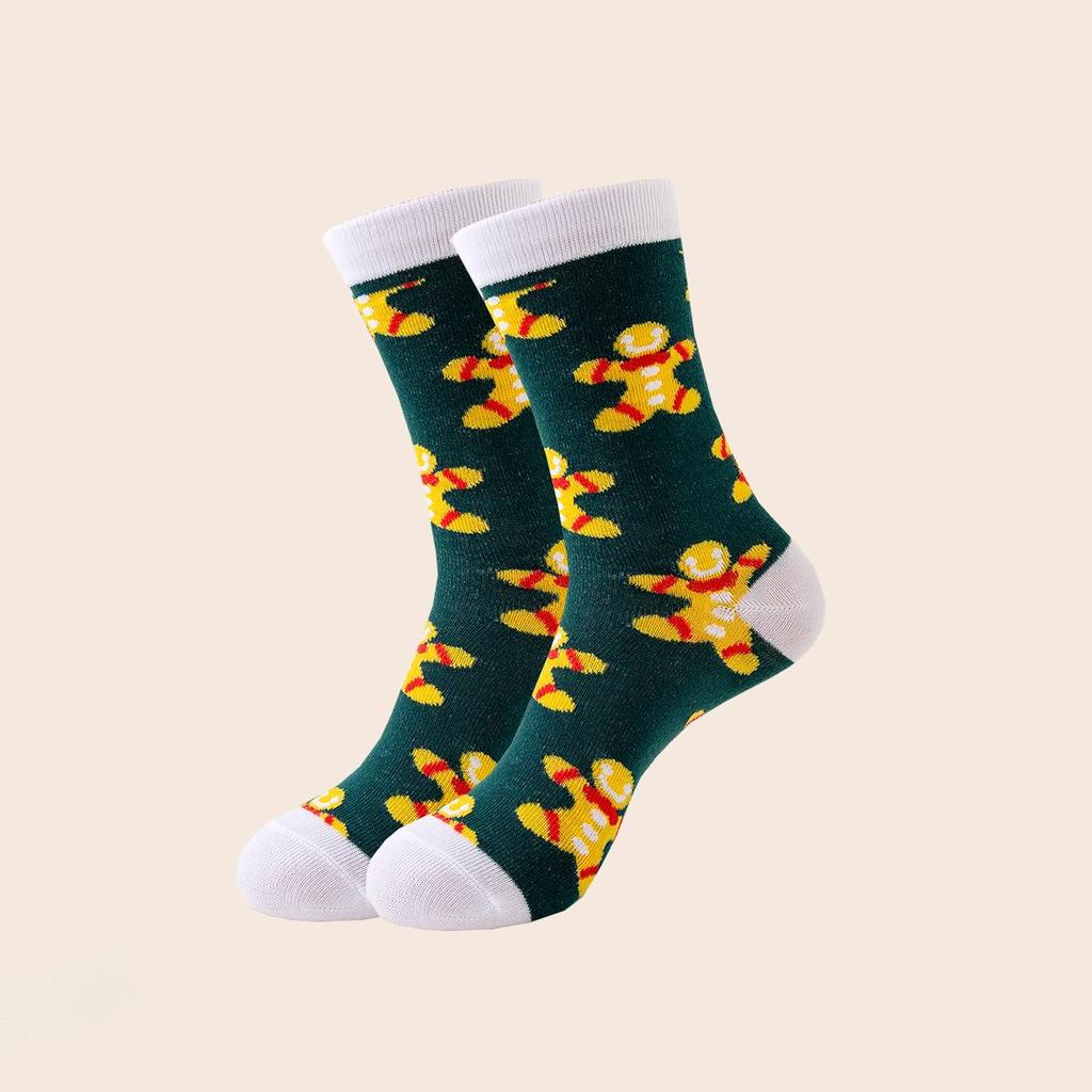 2025 Autumn/Winter Christmas Cotton Socks with Santa Claus and Snowman Cartoon Design