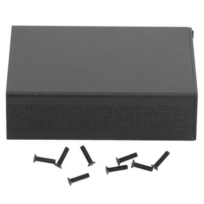 Progetto di scatola elettrica in lega di alluminio, custodia di giunzione integrata, 24x64x80 mm, nero opaco