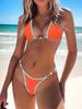Colorful Women's Backless Triangle Bikini Swimsuit - European and American Style