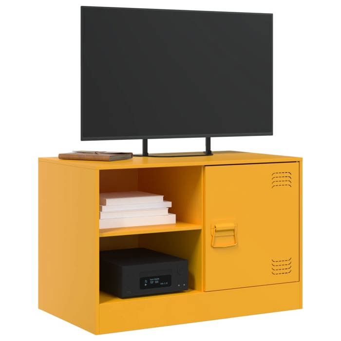 VidaXL TV Furniture 2 Pcs Mustard Yellow 67x39x44 Cm Steel, TV Bench, TV Stand, Multimedia Cabinet, TV Sideboard, Hi-fi Cabinet, 841698
