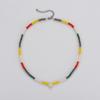 Wind Bohemian Stained Glass Millet Beads Handmade Beaded Letter Pendant Collarbone Chain Trend Necklace Female