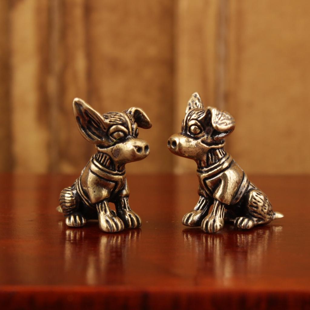 Sculpture Copper Puppy Brass Ornaments Dog Zodiac Dog Antique Old Brass Retro Pet Ornaments