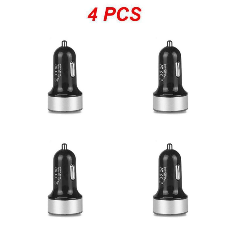 2~5PCS Auto Vehicle Car Dual USB Car Charger QC 3.0 Fast Charging Adapter Cigarette Lighter LED Voltmeter For All Mobile Phone